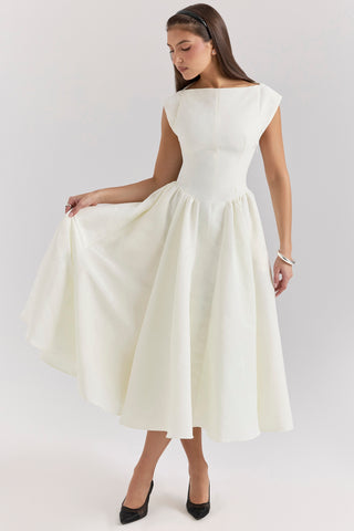 VESTIDO IVORY MOIRE - BRANCO