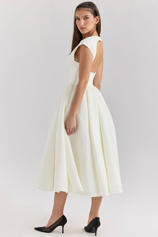 VESTIDO IVORY MOIRE - BRANCO